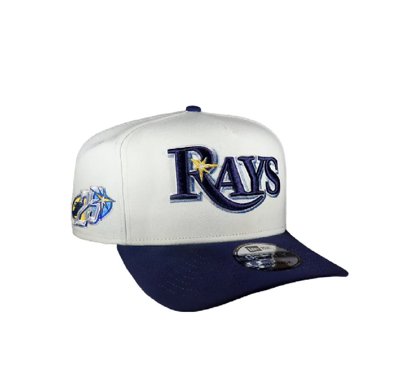 baseball hat flow -  Tampa Bay Rays Creme & Purple 950 AFrame 25Th Snap Back