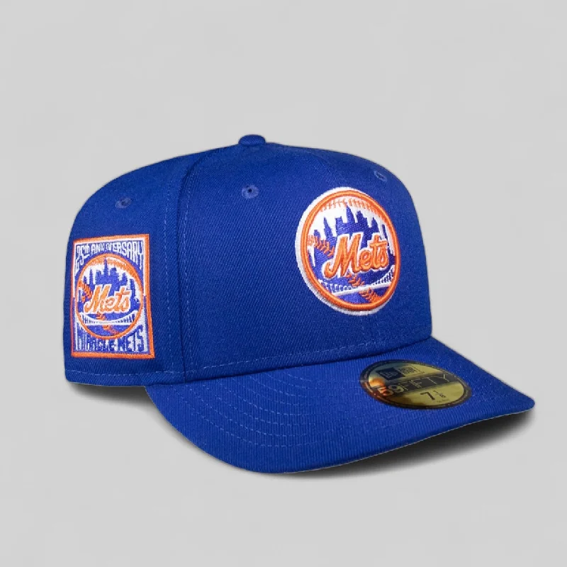 baseball hat them -  New York Mets All Royal Blue "Circle logo" 25Th