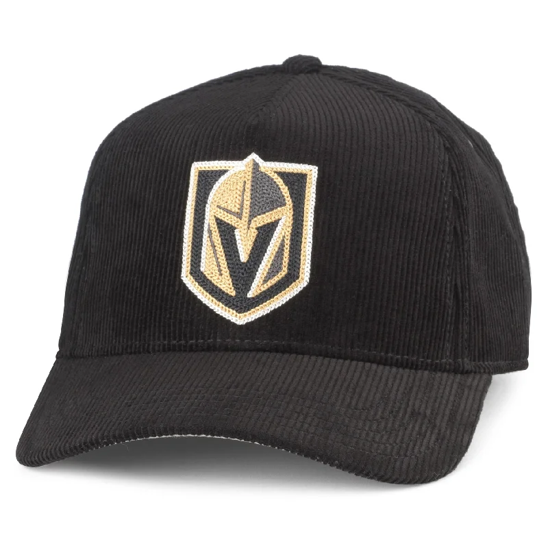 baseball hat name -  Vegas Golden Knights Black Corduroy Snap Back