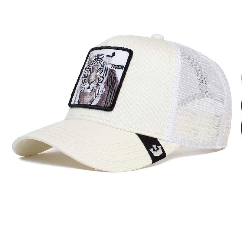 baseball hat push -  White Tiger Trucker Hat