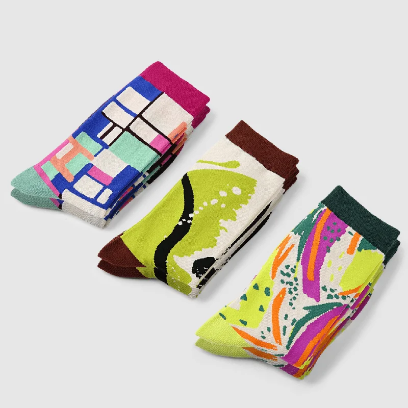 sock durability custom -  Women's Modern Art Crew Socks