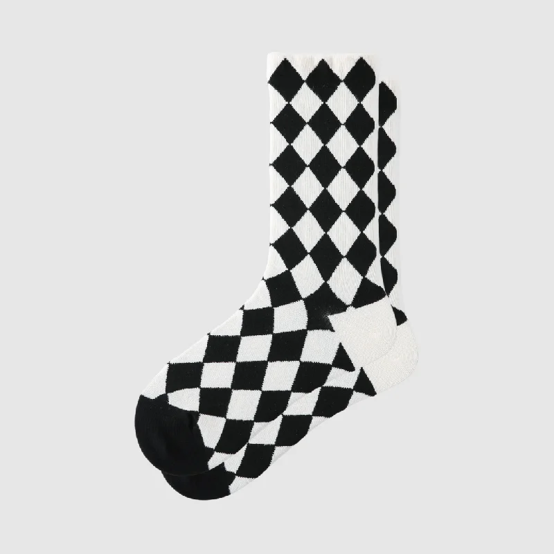 sock shipping thermal -  Women's Checkered Crew Socks