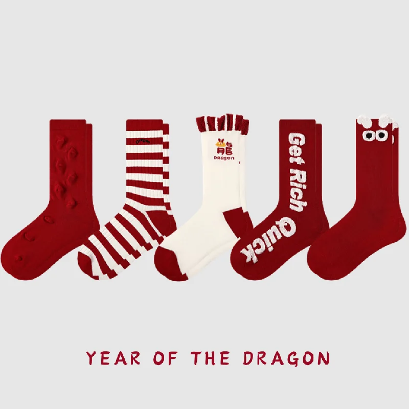 sock prices thermal -  5-Pack Women's Year of the Dragon Crew Socks