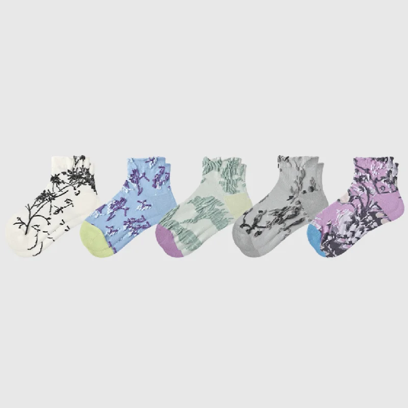 sock codes custom -  5-Pack Women's Spring Floral Ankle Socks