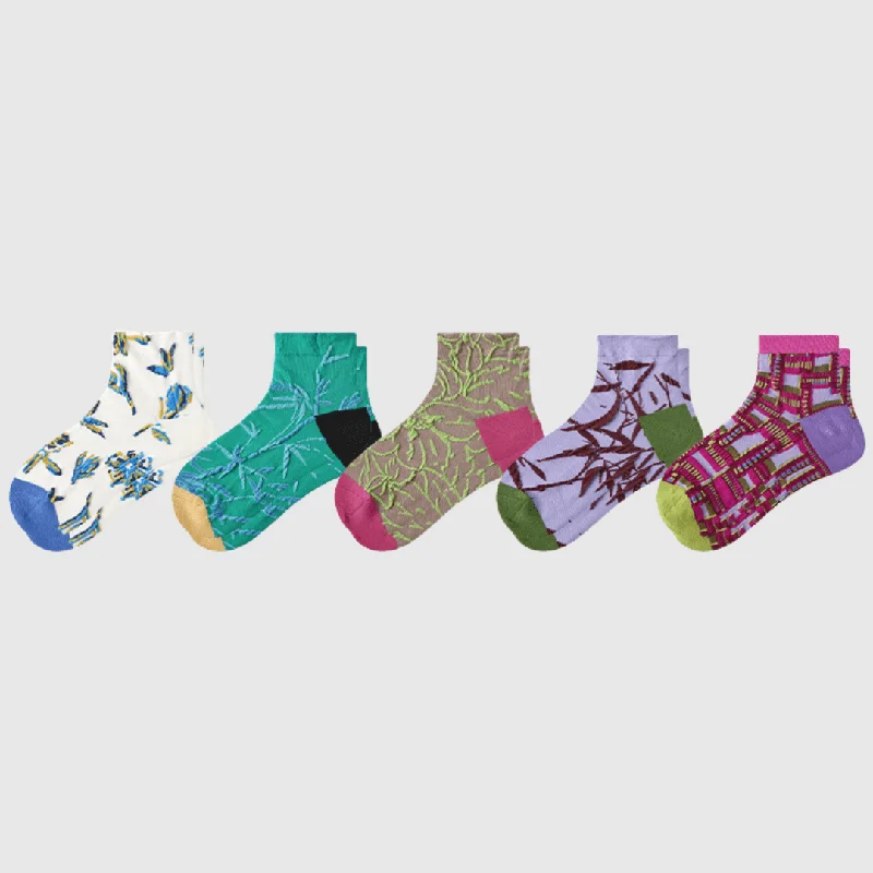 sock reviews custom -  5-Pack Women's Spring Floral Ankle Socks