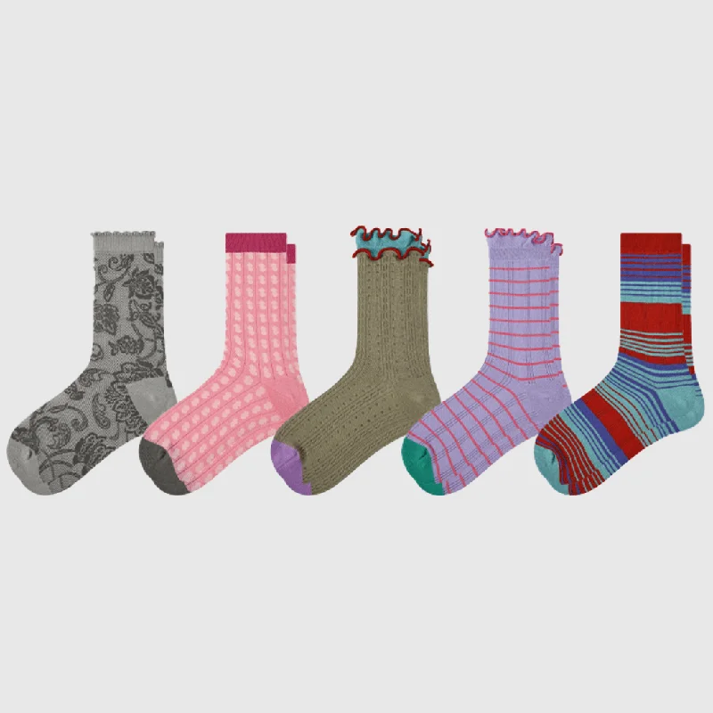 sock inventory thermal -  5-Pack Women's Spring Floral Sheer Socks