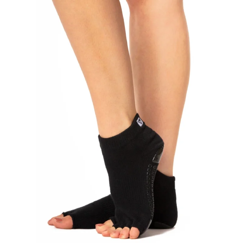 sock comfort hiking -  Soleil Open Toe Grip Socks - Black (Barre / Pilates)