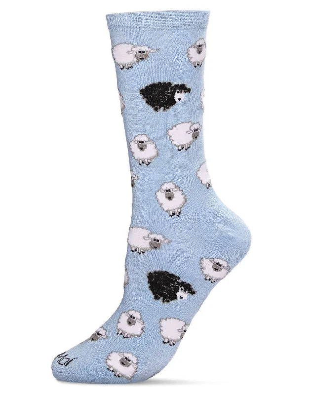 sock stock thermal -  Memoi/Bah Bah Black & White Sheep Crew Sock