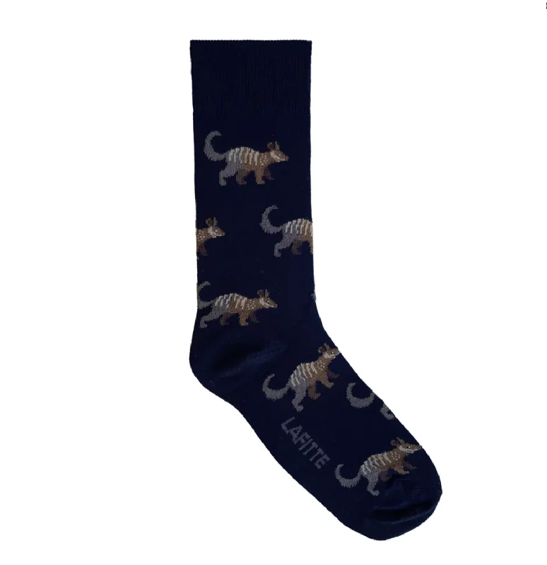 sock care running -  Numbat Bamboo Crew Socks in Navy