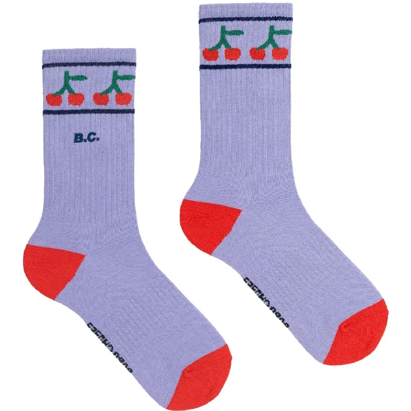 sock sets hiking -  Bobo Choses Lavender Bobo Cherry Long Socks