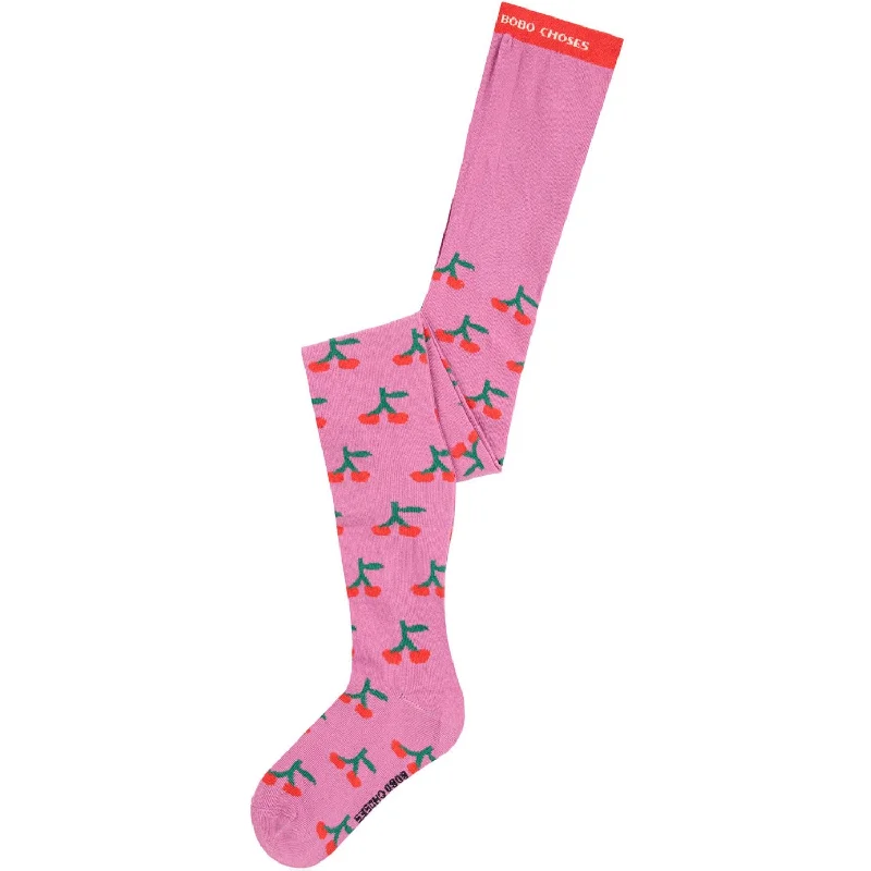 sock trends running -  Bobo Choses Light Pink Bobo Cherry All Over Tights