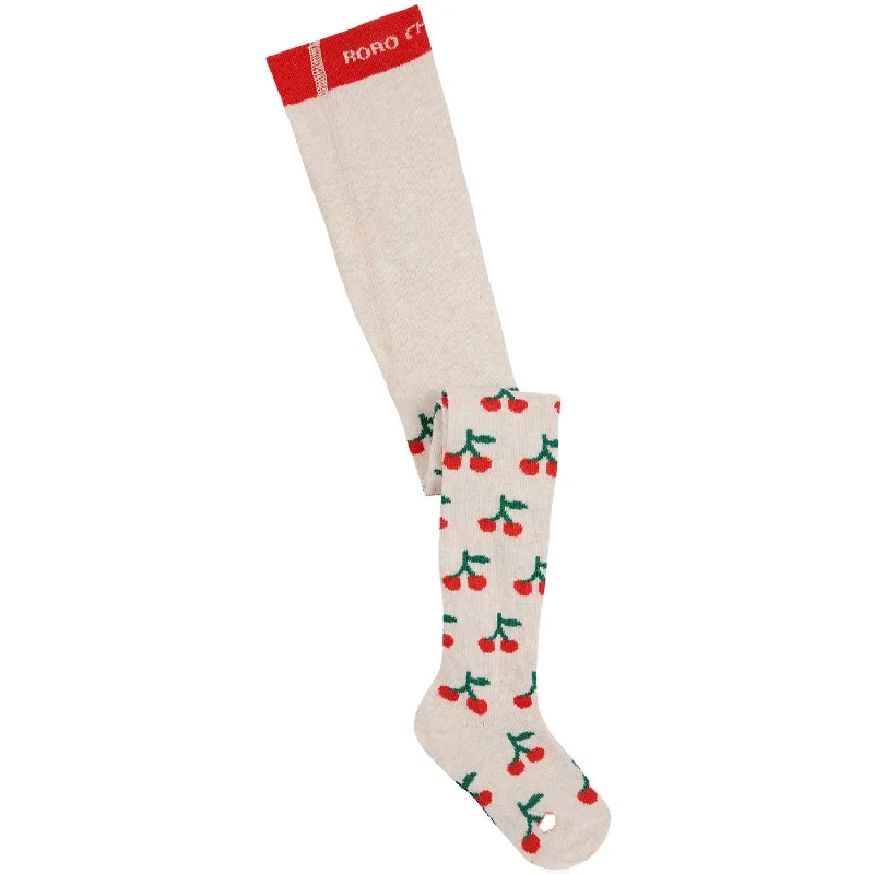 sock designs running -  Bobo Choses Offwhite Cherry All Over Tights