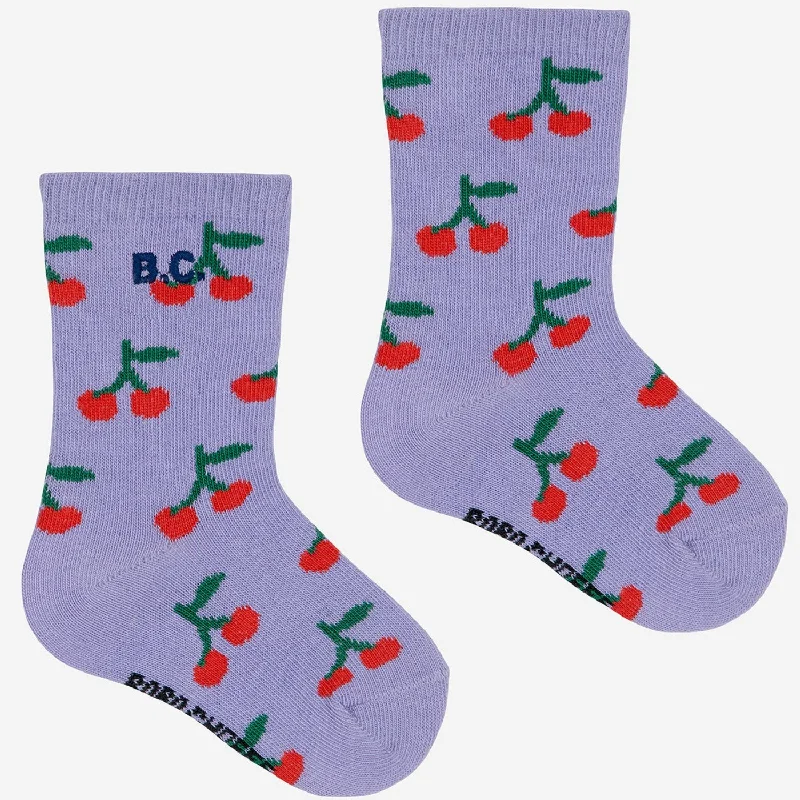 sock styles running -  Bobo Choses Purple Cherry All Over Short Socks