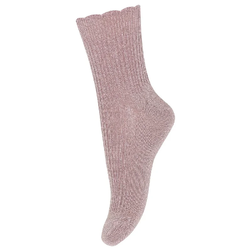 sock reviews running -  Mp Danmark Celosia Glitter Socks Mauve Shadows