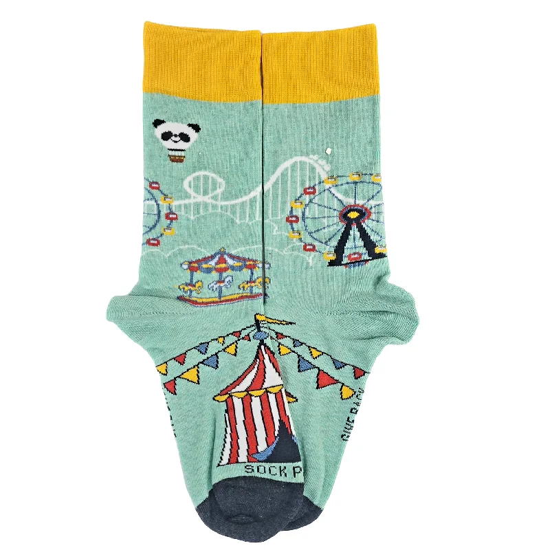 sock storage thermal -  Sock Panda -  Circus Scene Roller Coaster Socks (Adult Small)