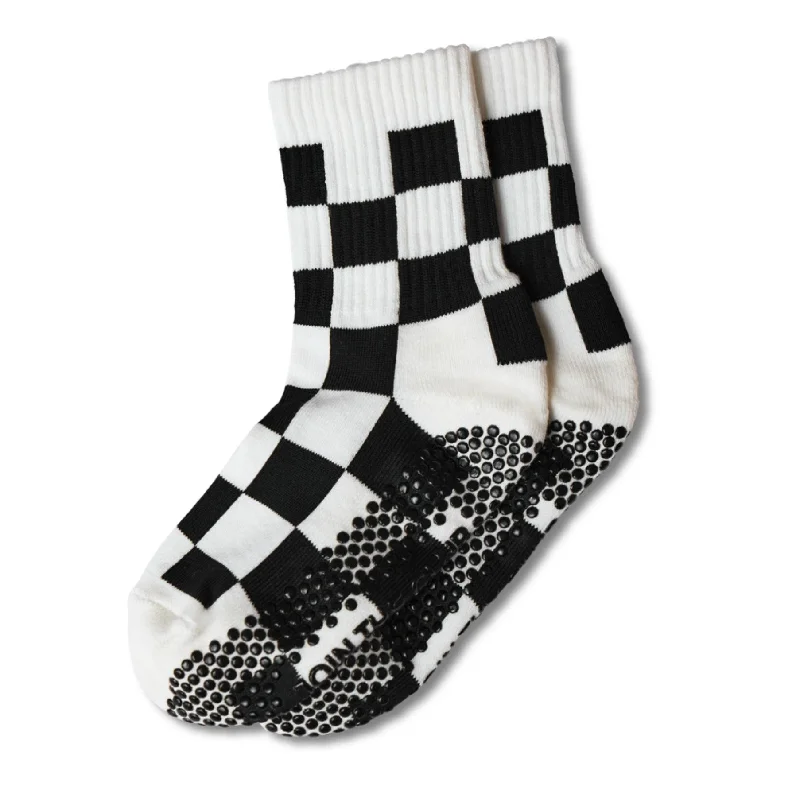 sock colors hiking -  Checkered Crew Grip Socks (Barre / Pilates)