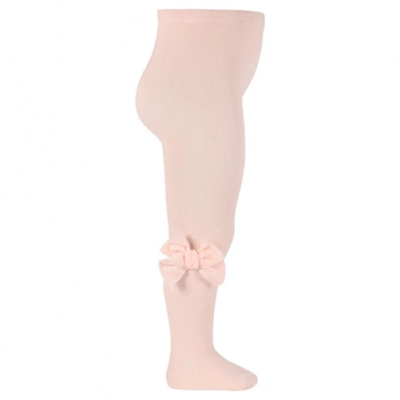 sock patterns running -  Cóndor Dusty Rose Cotton Tights w. Bow