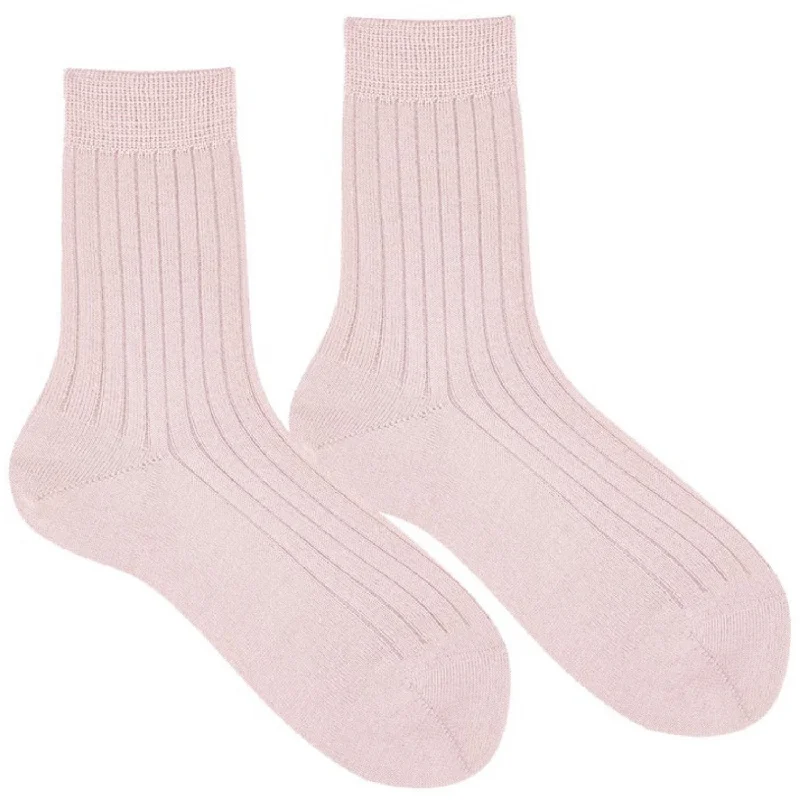 sock comfort thermal -  Cóndor Dusty Rose Extrafine Merino Wool Rib Socks