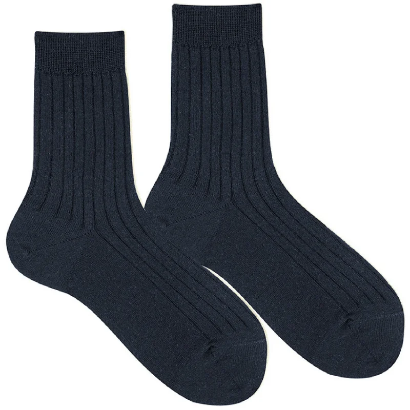 sock storage thermal -  Cóndor Navy Extrafine Merino Wool Rib Socks