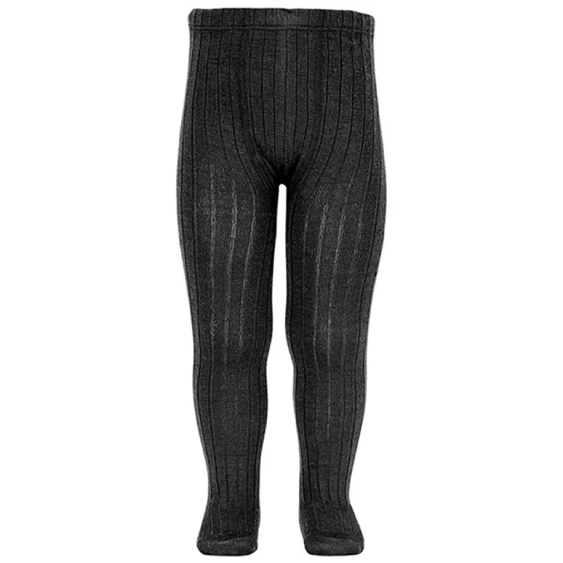 sock codes thermal -  Cóndor Wool Tights Rib Black