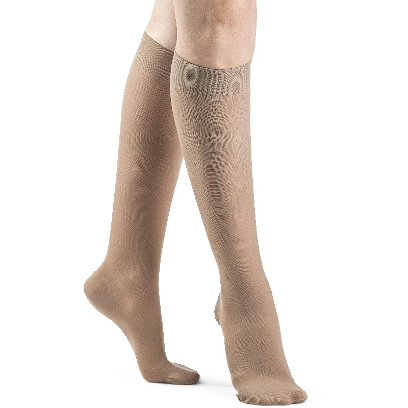 sock durability thermal -  Dynaven Opaque Women's Knee High 15-20 mmHg w/ Silicone Top