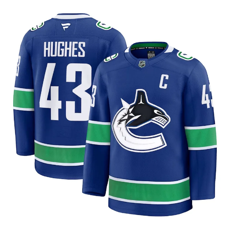 sock guarantee running -  Fanatics Premium Senior Home Jersey - Vancouver Canucks Quinn Hughes