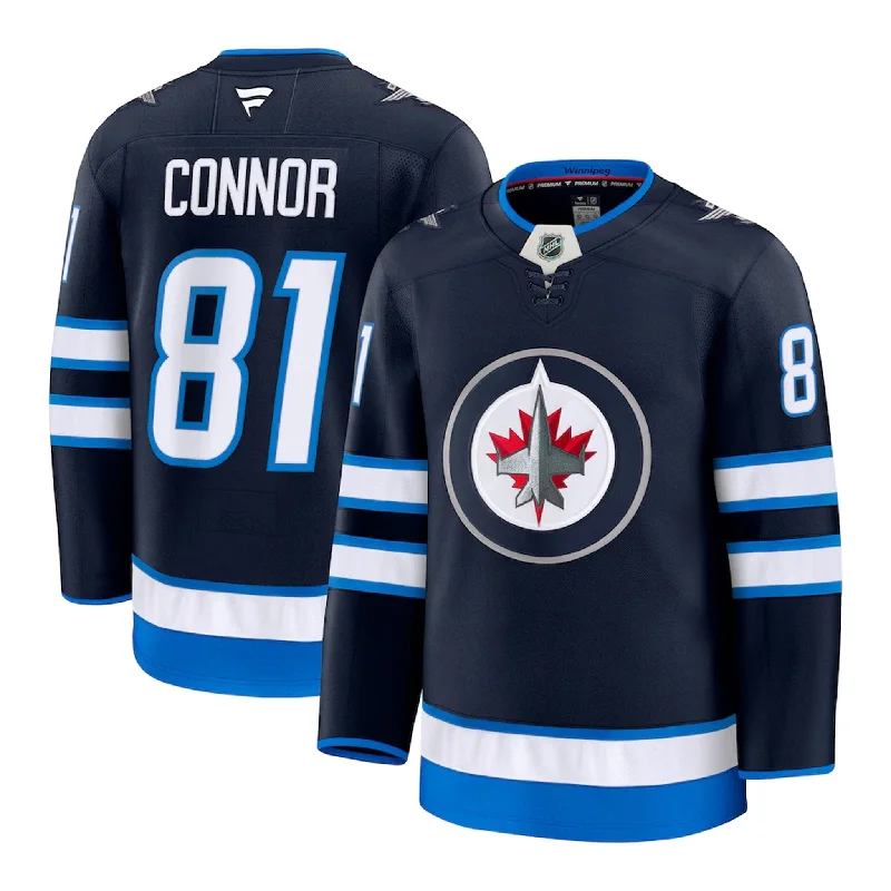 sock care custom -  Fanatics Premium Senior Home Jersey - Winnipeg Jets Kyle Connor