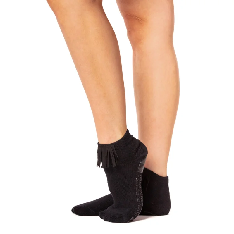 sock trends hiking -  Fringe Closed Toe Grip Sock - Black (Barre / Pilates)