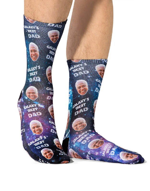 sock refunds custom -  Galaxy's Best Dad Socks