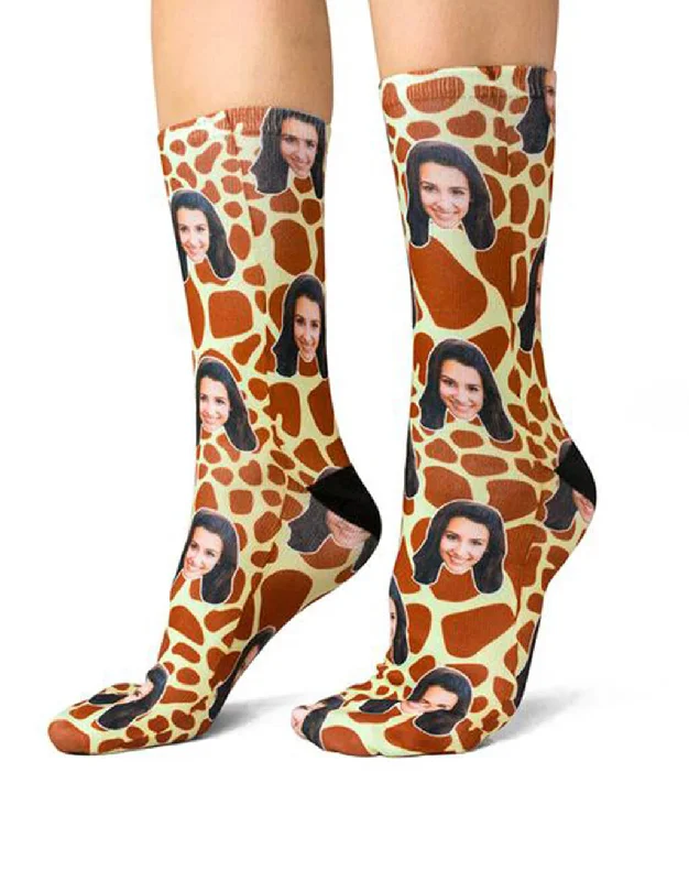 sock packs hiking -  Giraffe Print Face Socks