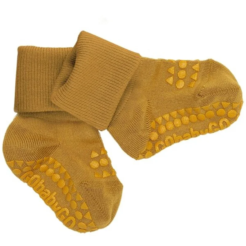 sock styles running -  GObabyGO Bamboo Socks Antislip Muastard