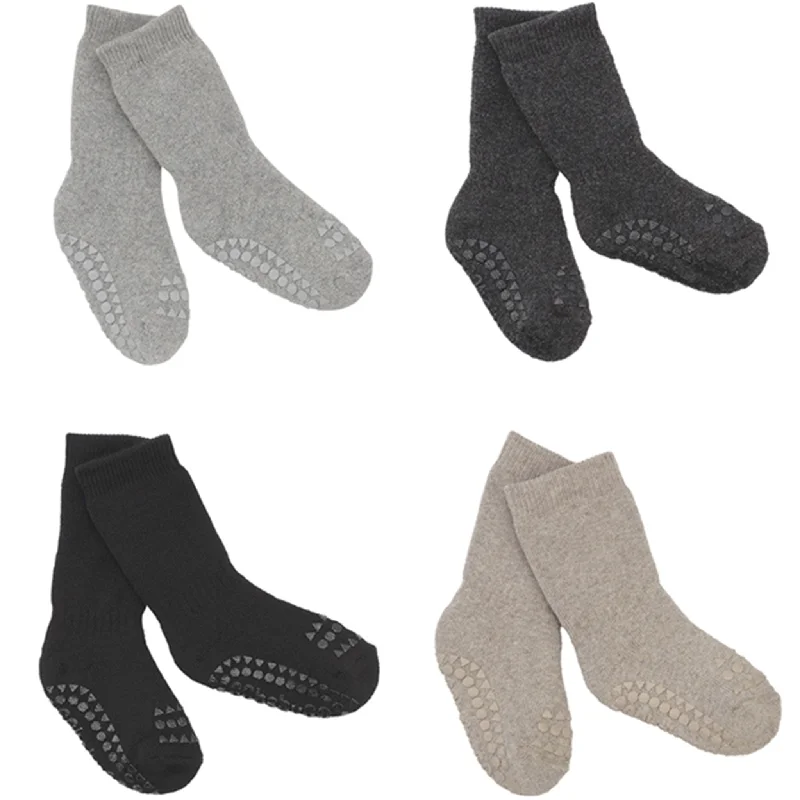 sock care running -  GObabyGO Cotton Socks Combo Box Antislip Grey Melange