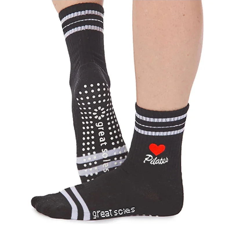 sock stock hiking -  Jess Crew Grip Sock - Love Pilates (Barre / Pilates)