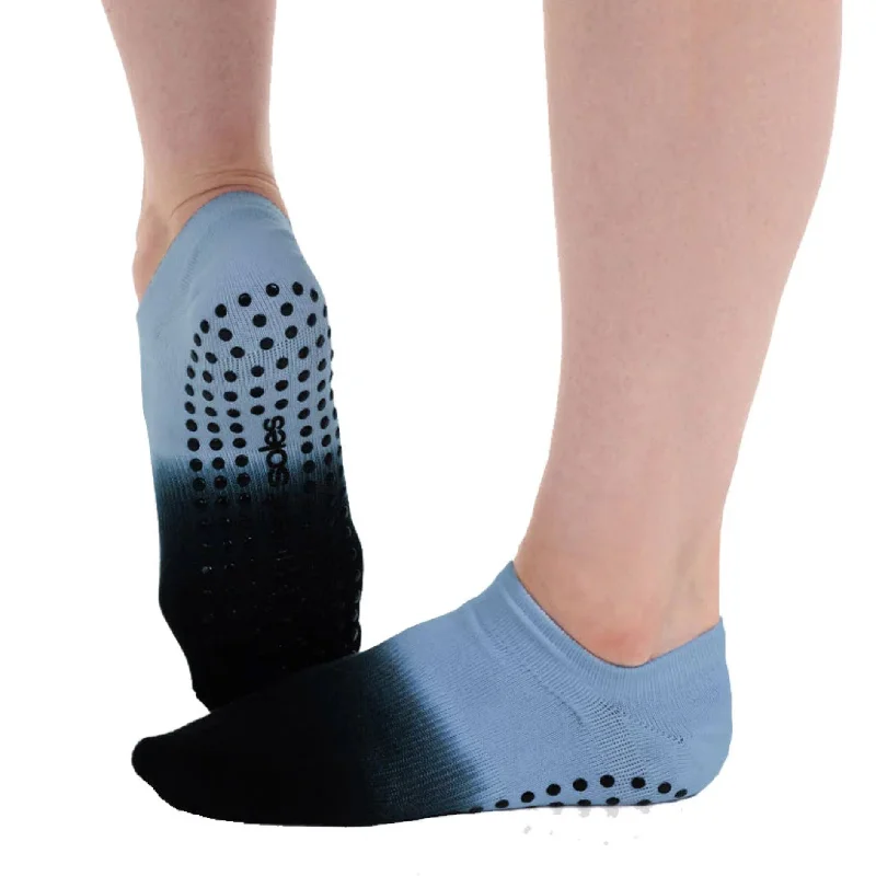 sock stock running -  Tab Back Black/Blue Ombre Grip Socks (Pilates & Barre)