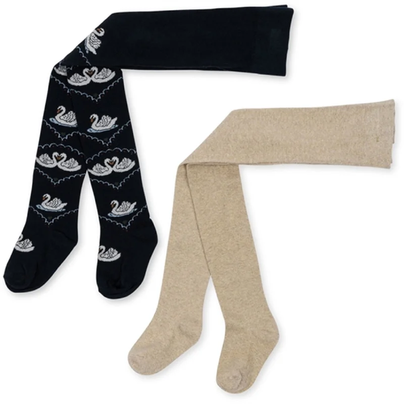 sock packaging hiking -  Konges Sløjd Jacquard Tights Swan Navy/Off White 2-Pack