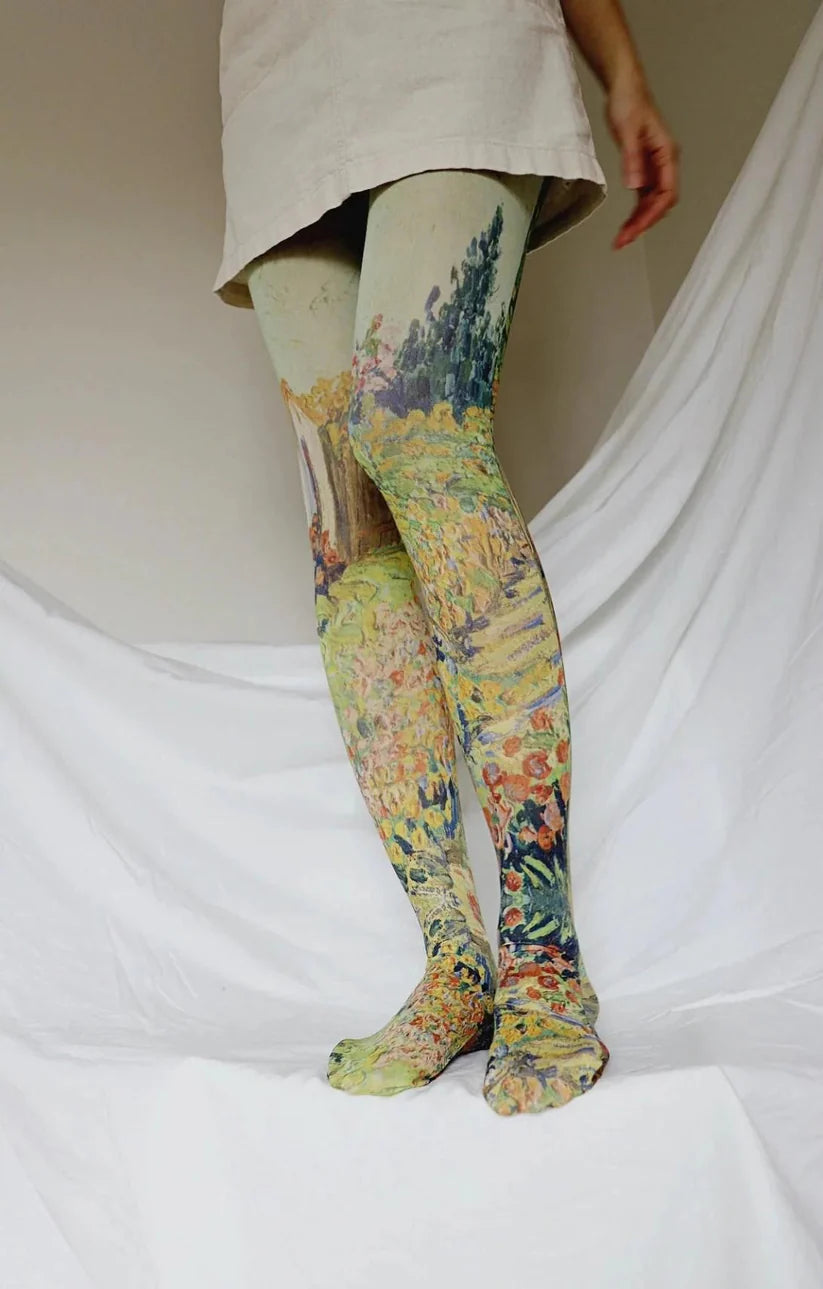 sock refunds hiking -  Landscape by van Gogh printed Art Tights