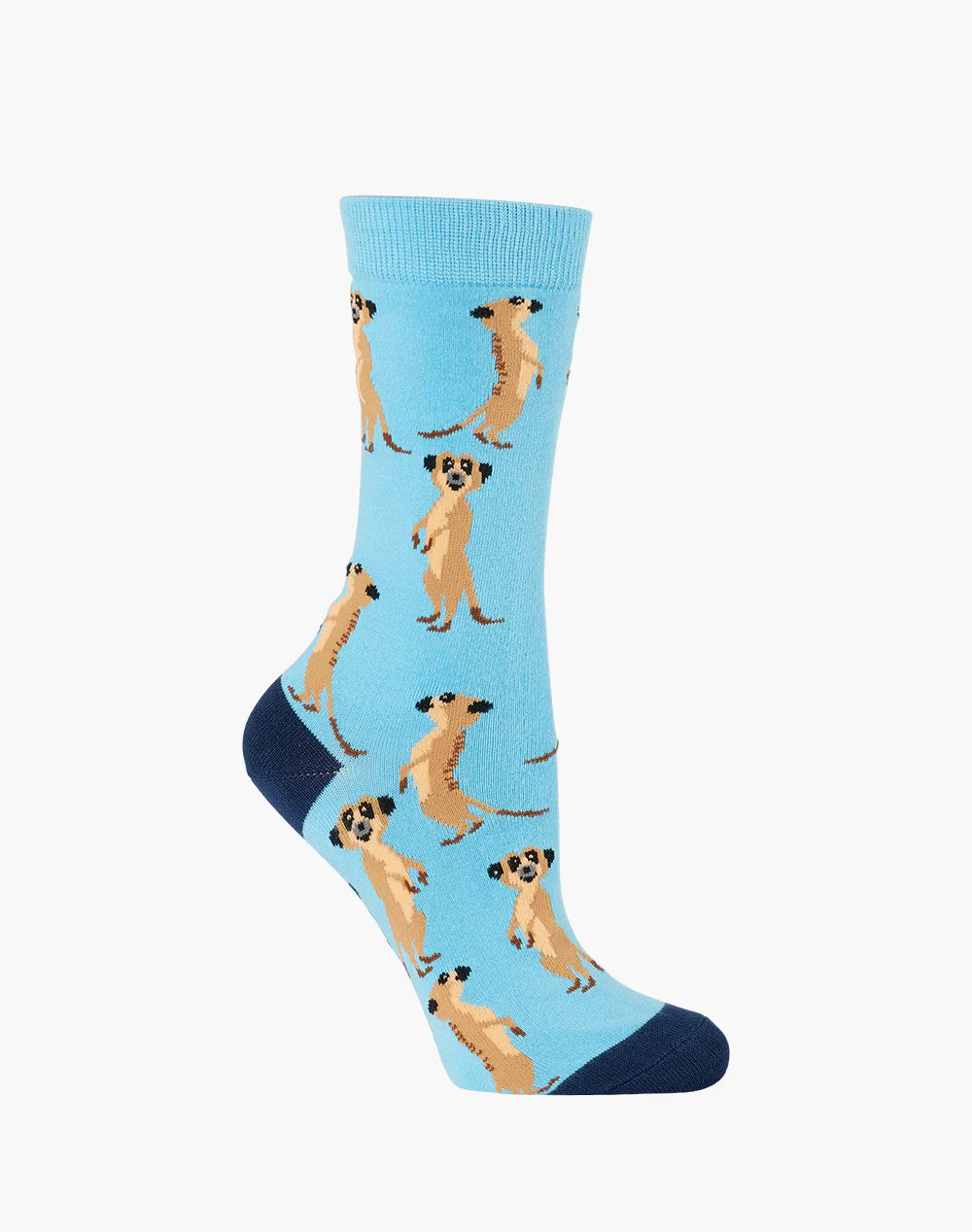 sock bundles thermal -  Meerkats on Blue Women's Bamboo Crew Socks