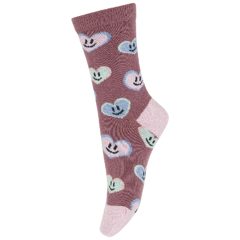 sock designs custom -  MELTON Grape Shake Happy hearts socks