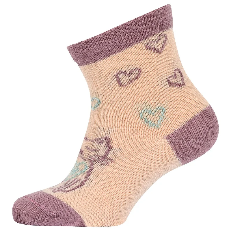 sock collections custom -  MELTON Ivory Cream Cat love socks