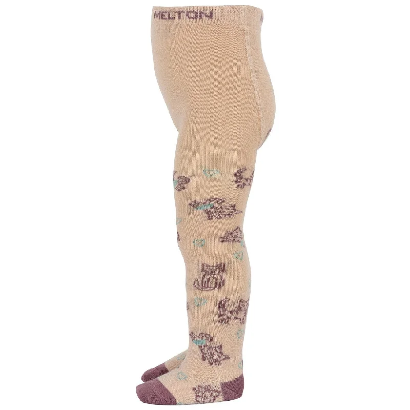 sock quality custom -  MELTON Ivory Cream Cat love tights