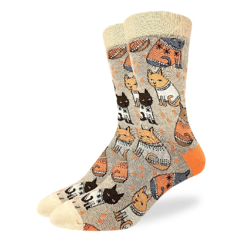 sock variety thermal -  Good Luck Sock Men's Big & Tall Sweater Cats Socks