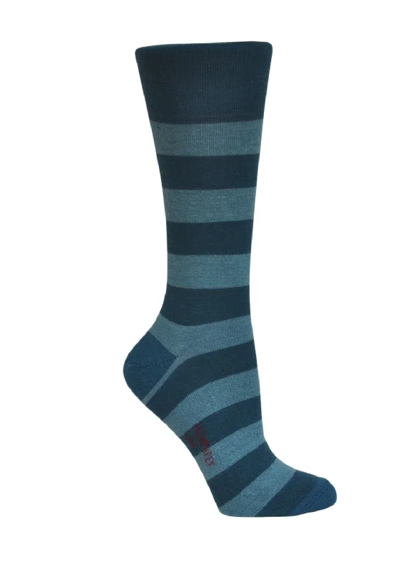 sock deals running -  Merino and Alpaca Blend Striped Socks in Teal - Aussie Made