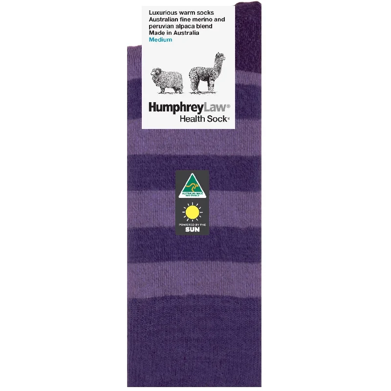 sock prices running -  Merino and Alpaca Blend Striped Socks in Ultra Violet - Aussie Made