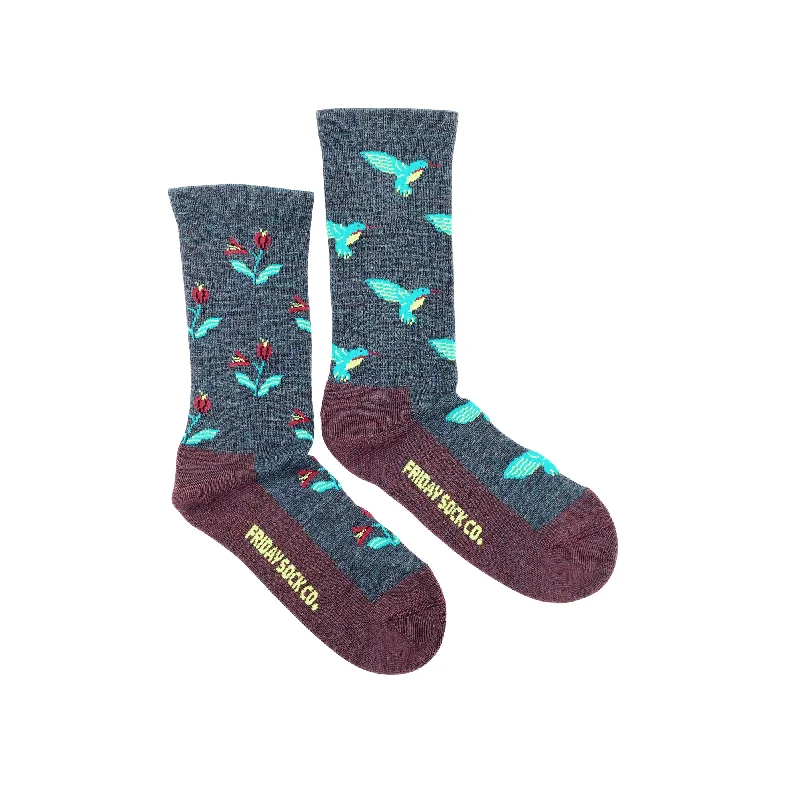 sock durability hiking -  Friday Sock CO - Merino Wool Women's Socks | Hummingbird | Mismatched | Eco