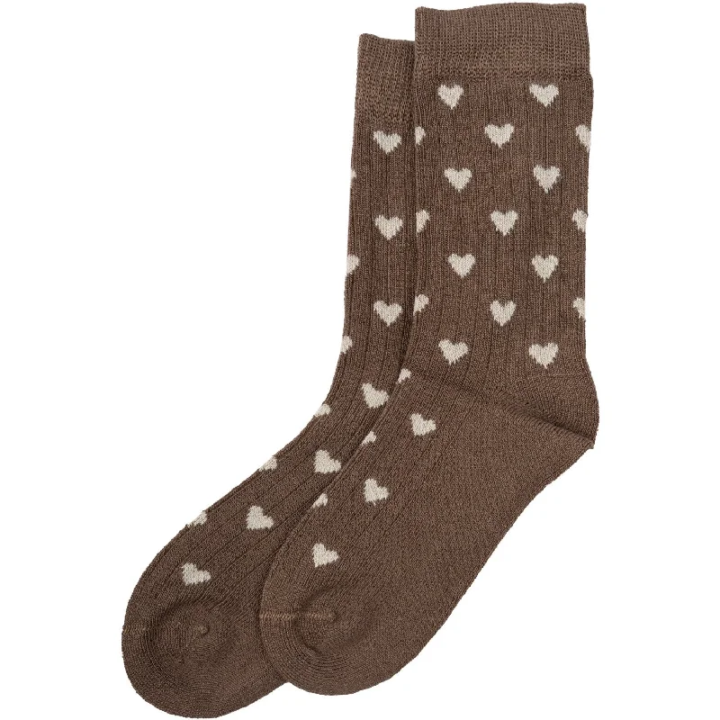 sock benefits custom -  minipop® Chocolade Brown/Off White Bamboo Heart Socks