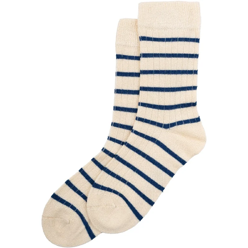 sock comfort custom -  minipop® Deep Cobalt/Off White Bamboo Socks Stripe