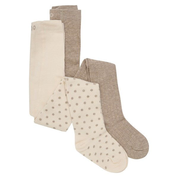 sock warranty hiking -  Minymo Simply Taupe Tights w. Pattern 2-Pack