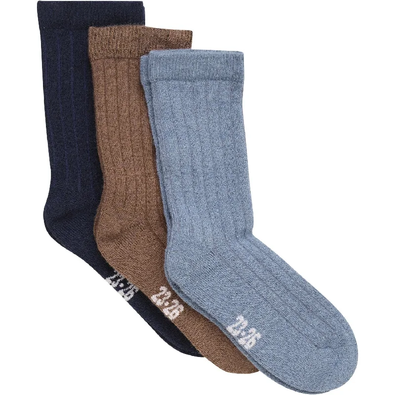 sock deals thermal -  Minymo Dark Navy Wool Socks Rib 3-pack