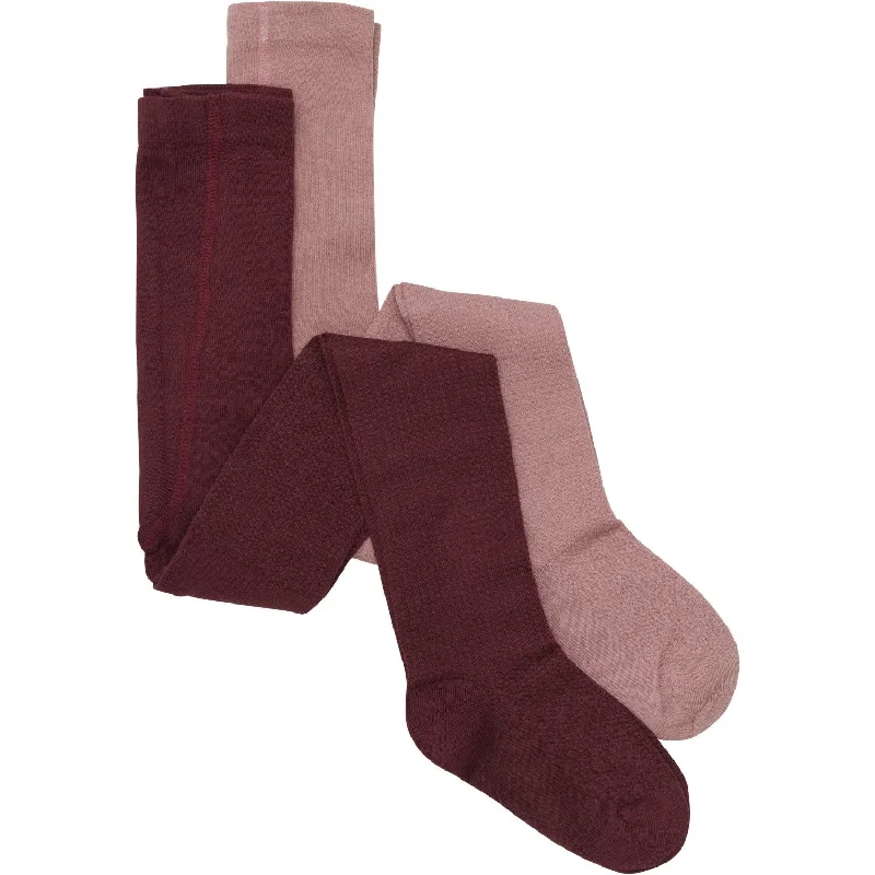 sock patterns thermal -  Minymo Dusty Rose 2-Pack Tights