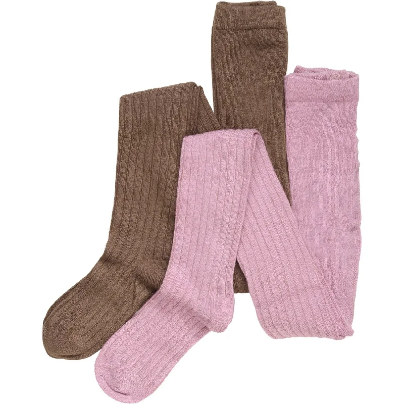 sock coupons hiking -  Minymo Orchid Haze Stocking - rib (2-Pack)